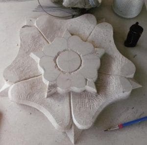 Hand Carved Stone Yorkshire Rose