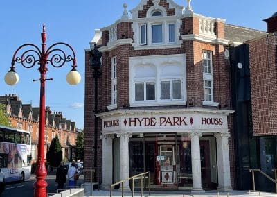 Hyde Park Picture House Leeds stonemasonry stone repairs brick replacement graffiti removal